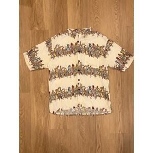 Gotcha sport fun tiki hawaiian shirt cream size XL
